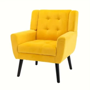 1pc Contemporary 360 ° Rotating Sofa Chair -thick Pad Casual Sofa, Hard Wood Frame -suitable Living Room, Bedroom, Leisure Reading Object