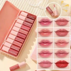 CmaaDu 10 Color Matte Lip Gloss - Waterproof, Long-Lasting, Non-Fading, Non-Stick Cup, Matte Finish, All-Day Wear, Moisturizing, with Plant, for Adults, Daily Makeup | Vibrant Lip Colors | Smooth Texture, Matte Lip Gloss, Matte Lipstick