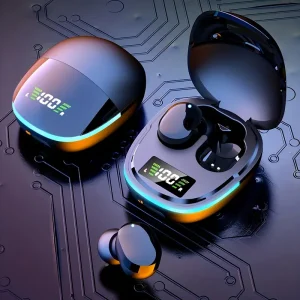 True Wireless In-Ear Smart Headphones- Comfortable Mini HIFI Bass 9D Stereo HD Earbuds for Android& iPhone, Rechargeable Lithium Battery, Touch Control, No Noise Cancellation, Ideal for Calling, Music, and Sports, Rechargeable E