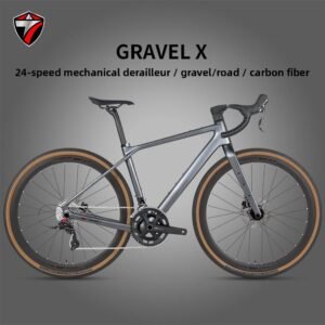 Gravel X Carbon Fiber Gravel Road Bike Hydraulic Brake Alloy Wheels Hybrid 700*40C Gravel Bike with RS-24S Groupse